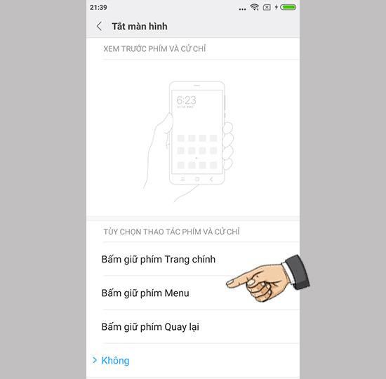 Gán phím tắt màn hình